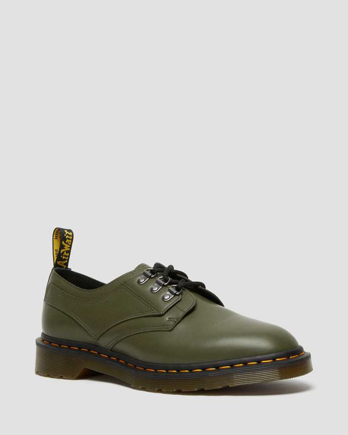 Dr Martens Womens 1461 Verso Smooth Leather Oxfords Green - 28367QBCL